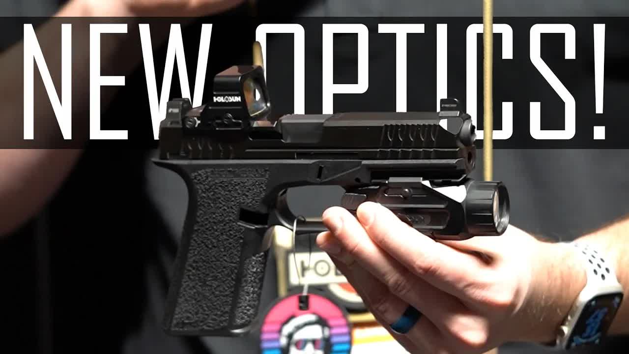 Holosun new optics booth look — 507 Comp, SCS, SCRS at Shot Show 2023