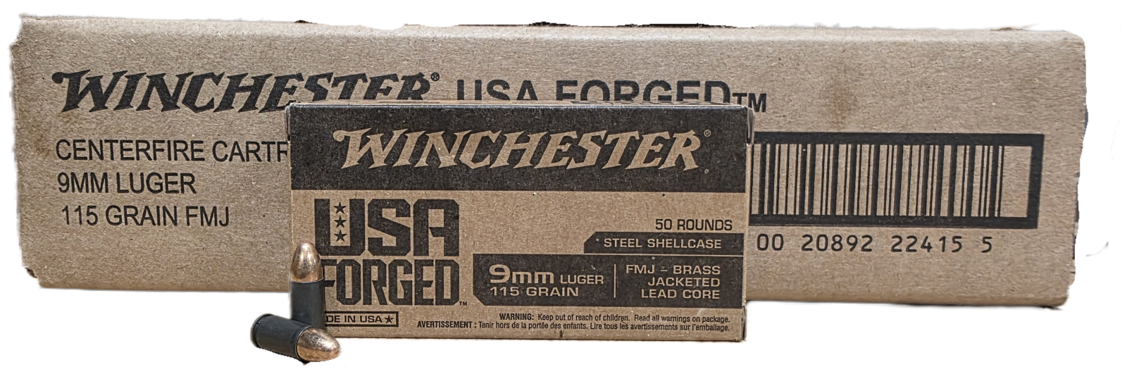 Winchester USA Forged 9mm 115gr FMJ steel cased 500rd case flash deal