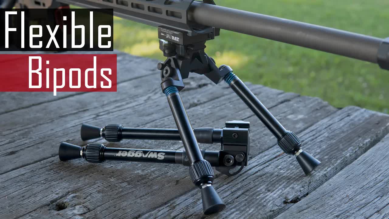 Swagger EXTREME bipods SEA12 and SFR10 on rifle for hunting and precision