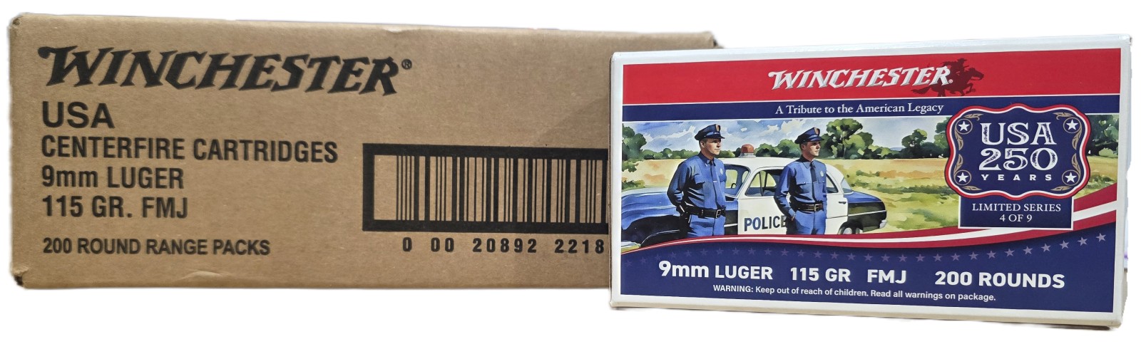 Winchester USA 250th Tribute 9mm 115gr FMJ 1000rd