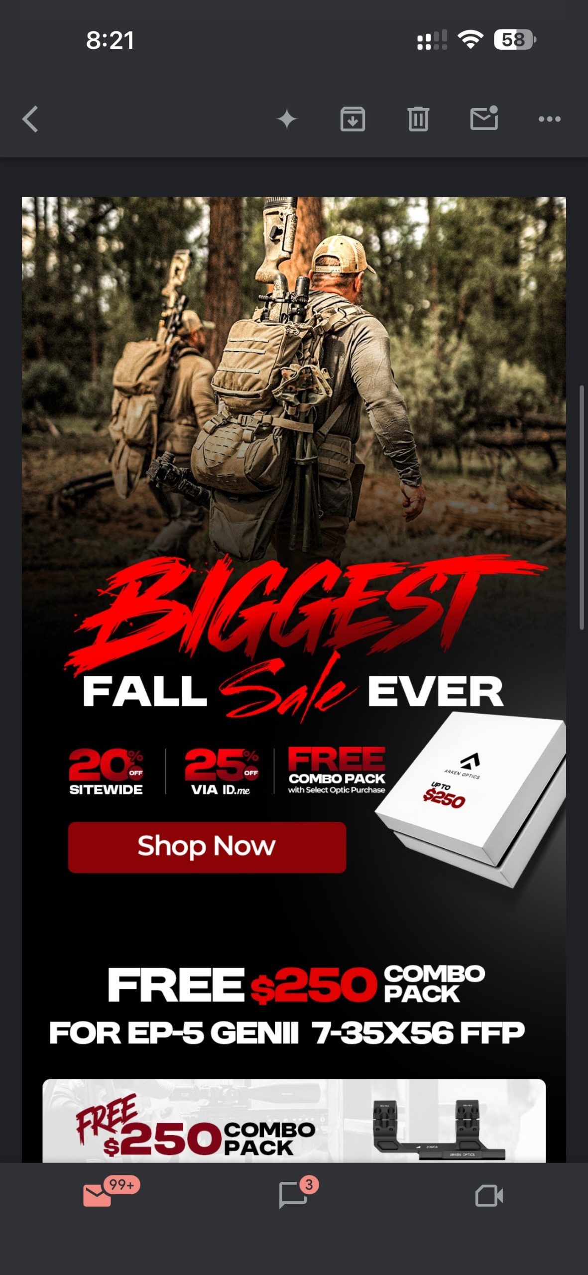 Arken Optics Biggest Fall Sale — 20% sitewide / 25% ID.me