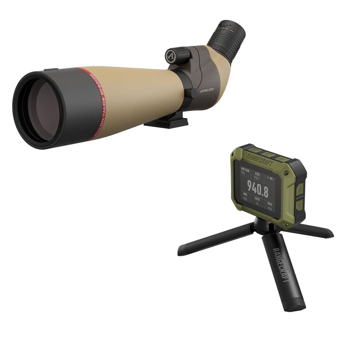 Athlon Talos 20-60x80 spotting scope and RangeCraft Velocity Pro radar chronograph Brownells deal