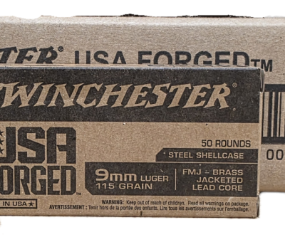 Winchester USA Forged 9mm 115gr FMJ steel cased 500rd case flash deal