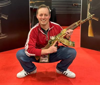 Zastava Arms Shot Show 2024 booth — M70 underfolder, ZPAP M70 bayonet lug, M77 DMR