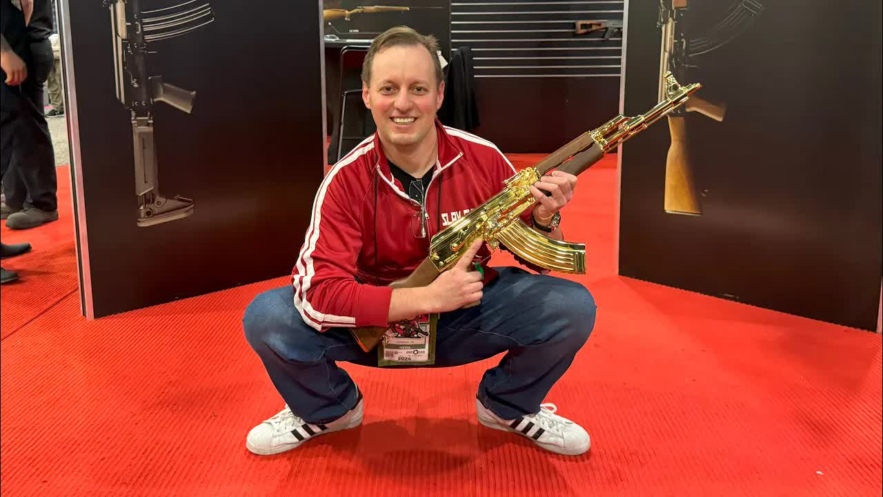 Zastava Arms Shot Show 2024 booth — M70 underfolder, ZPAP M70 bayonet lug, M77 DMR