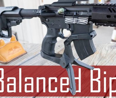 FAB Defense AR-Podium grip with bipod on AR-15