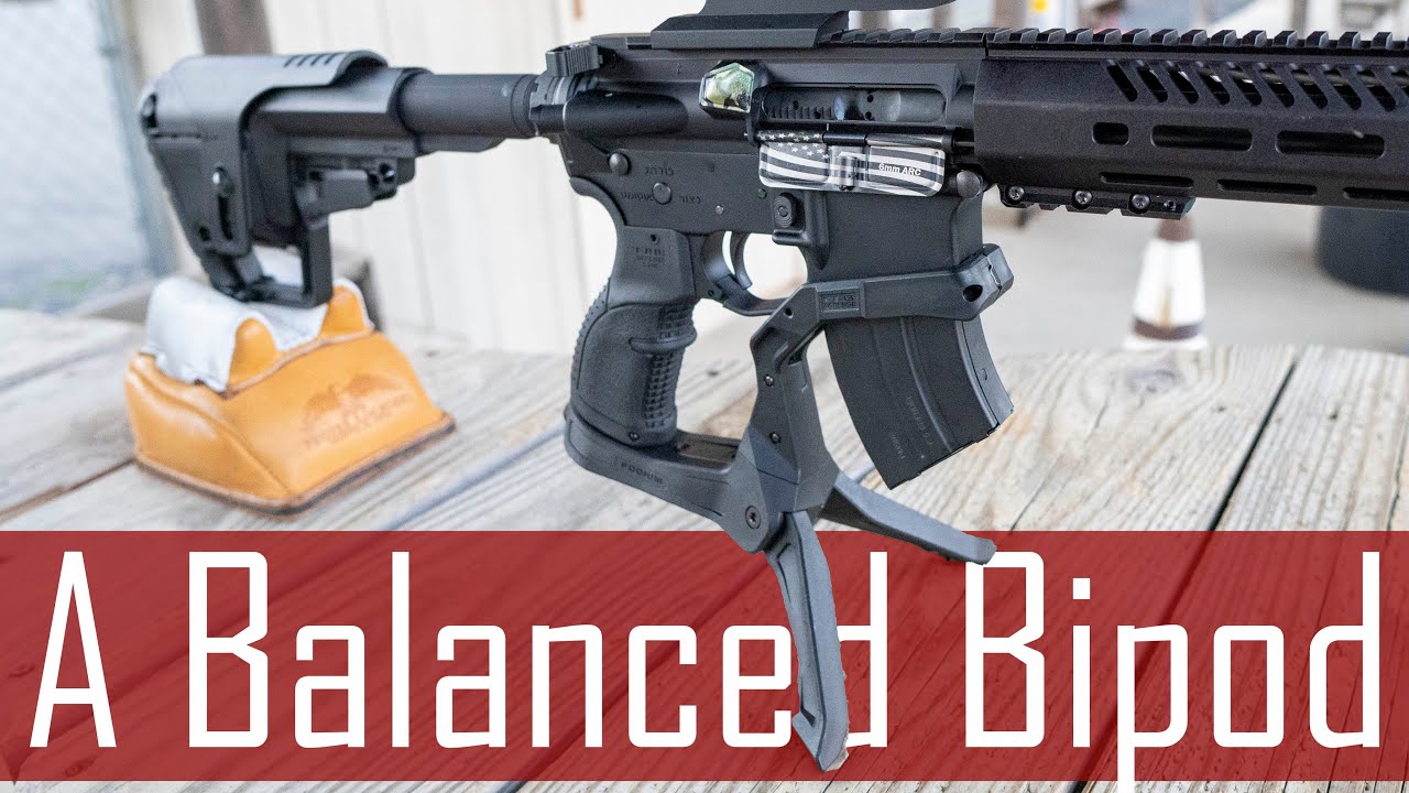 FAB Defense AR-Podium grip with bipod on AR-15