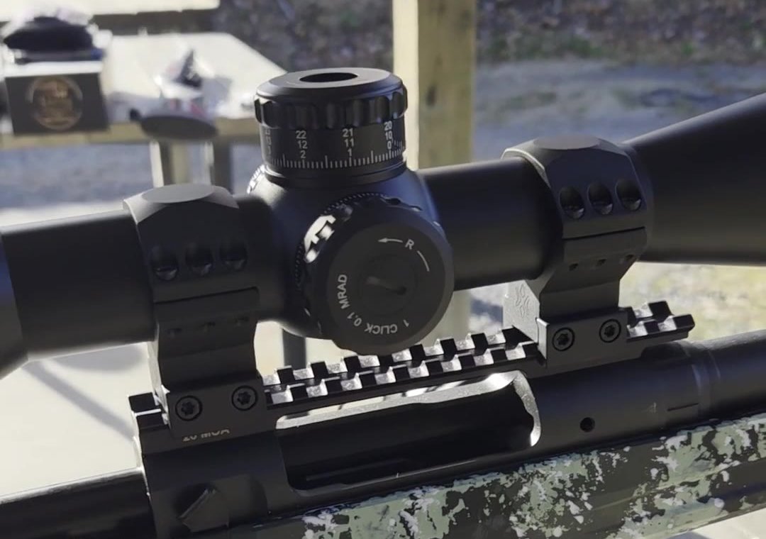 Close-up of the Savage action, scope rail and Grayboe Flagstaff stock