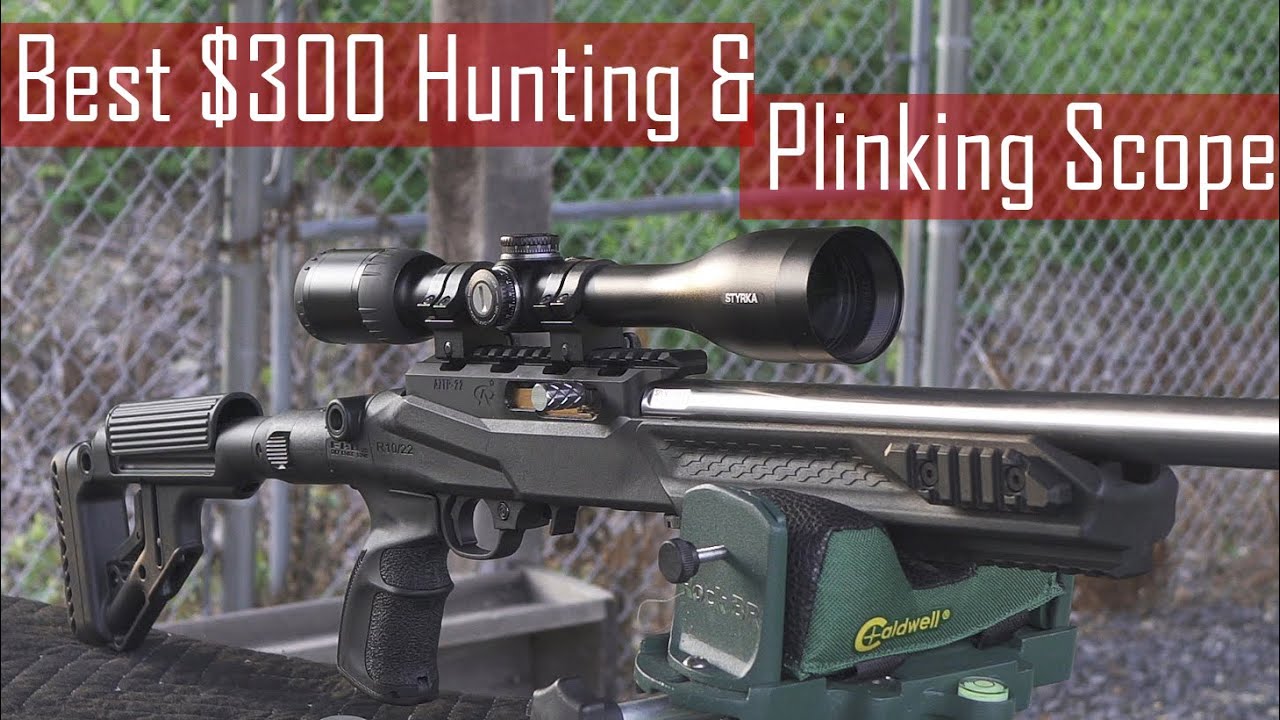 Styrka S5 4.5-14x44 rifle scope mounted on a Ruger 10/22 chassis build on a range rest